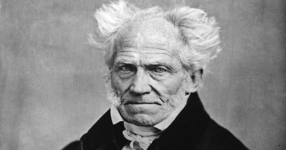 叔本華 Arthur Schopenhauer 的黑白肖像照,表情沉靜、神情深邃,呈現哲學家的特有氣質。